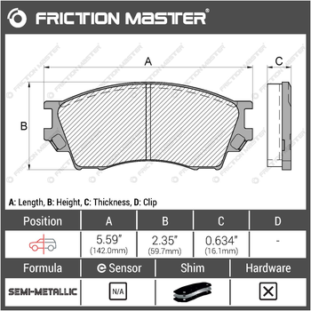 Тормозные колодки Friction Master MKD643 (Mazda)