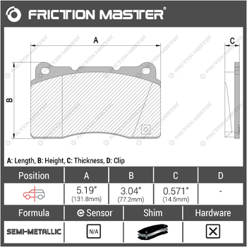 Тормозные колодки Friction Master MKD1001