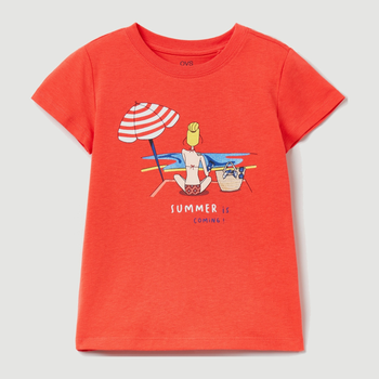 Дитяча футболка для дівчинки OVS 1790501 104 см Теракотова (8057274914757)