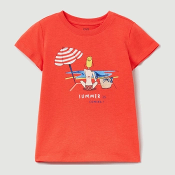 Koszulka dziecięca dla dziewczynki OVS 1790501 134 cm Terakotowa (8057274914801)