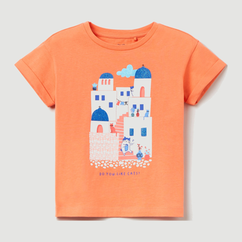 T-shirt młodzieżowy dziewczęcy OVS 1790536 140 cm Pomarańczowy (8057274915167)