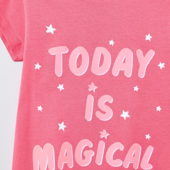 Letnia piżama dziecięca (t-shirt + spodenki) OVS 1802801 116 cm Różowy (8056781091593)