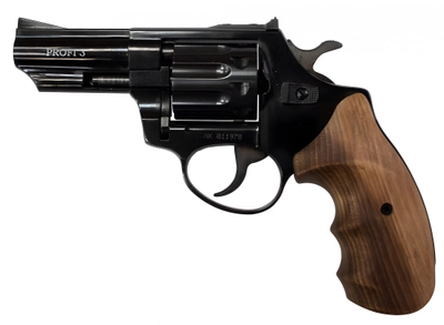 Револьвер под патрон Флобера Profi 3" черный дерево з Кобурою