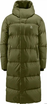 Пуховик Haglofs Long Down Parka Women М оливково зеленый