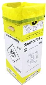 Контейнер-пакет Sanibox для збору та утилізації медичних відходів 25 л 10 штук (PF200703)