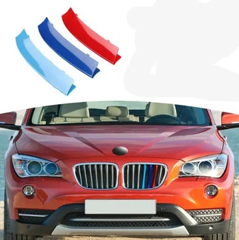 Пластиковые накладки на решетку bmw x1 е84 2010-2015 (7 ребер)