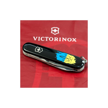 Ніж Victorinox Spartan Ukraine Black "Тризуб На Тлі Прапору" (1.3603.3_T1026u)