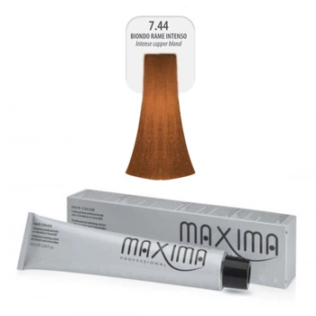 Професійна крем-фарба для волосся Maxima Professional Hair color professional coloring cream 7,44-інтенсивний мідний блондин 100 мл (8030778117442)