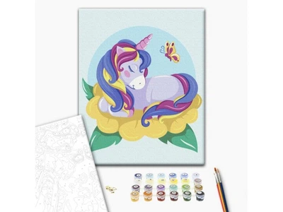 Картина по номерам Цветущий единорог, Brushme (30х40 см), KBS0104