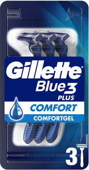 Одноразові станки для гоління (Бритви) чоловічі Gillette Blue3 Comfort 3 шт (7702018489619)