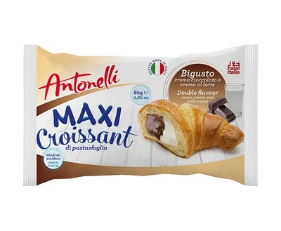 Круасан Antonelli MAXI с шоколадным кремом и сливочно-молочной начинкой, 80 г