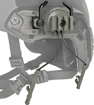 Крепление адаптер WoSport на каске шлем HL-ACC-43-OD для наушников Peltor/Earmor/Walkers (olive) (HL-ACC-43-OD)