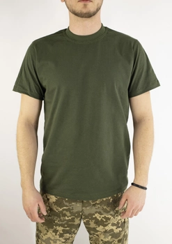Хлопковая военная футболка олива, 44