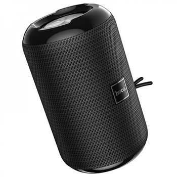Портативна бездротова Bluetooth колонка HOCO HC1 Trendy Sound компактна акустика з вбудованим мікрофоном та вологозахистом IPX5 |BT5.0, TWS/AUX/FM/TF/USB, 5W, 1200mAh, 4h| Чорний