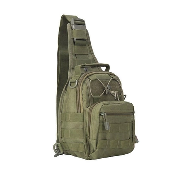 Тактична сумка через плече з системою молле Hawk олива