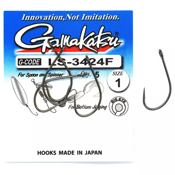 Крючок GAMAKATSU LS-3424F N/L №1, 5шт,27181