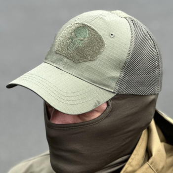 Тактична кепка Tactic бейсболка з липучкою під шеврон, кепка з лого Каратель Олива (TY-4832-olive)
