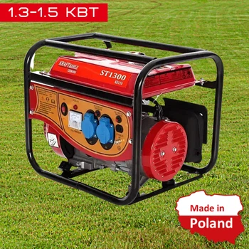 Бензиновый генератор 1,5 кВт с ручным стартером KRAFT&DELE KD110 Польша Однофазный Переносной 220В Красный