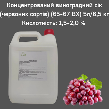 Концентрированный виноградный сок Eva красных сортов 65-67 ВХ канистра 5л/6,5 кг