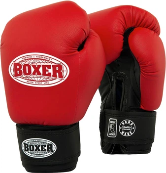 Перчатки боксерские Boxer 12 oz кожвинил 0.6 мм Красные (2024-01R)