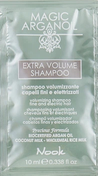 Шампунь для об'єму тонкого та ослабленого волосся - Nook Magic Arganoil Extra Volume Shampoo (пробник) 10ml (10ml) (935185-1189910-2)