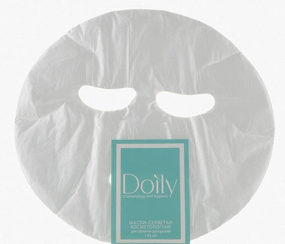 Маска-салфетка косметологическая для лица из полиэтилена, прозрачная - Doily 50шт (50шт, 100шт) (959270-1219746-2)