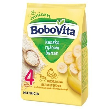 Безмолочна безглютенова каша Bobovita рис банан 4міс. 180г. (34006)