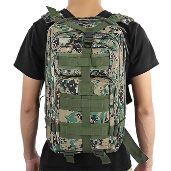 Рюкзак тактический с системой Molle B02, 20л (43х24х22 см), Пиксель зеленый