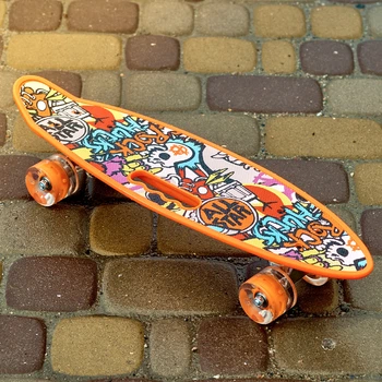 Пенні борд Skate зі колесами, що світяться, нековзна поверхня з підсвічуванням Помаранчевий