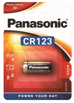 Батарейка Panasonic CR123A 3V 1550mAh, 1 шт.