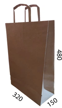 Пакет 320х150х480, InterDot, с плоскими ручками, крафт 120г,/м2 (Австрия)