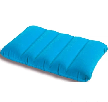Надувна флокірована подушка Intex 68676 Plus Зручна 43 x 28 x 9 див. Blue