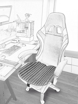 Накидка на геймерское кресло, с натуральным наполнителем. Game-1G-211. Серая.