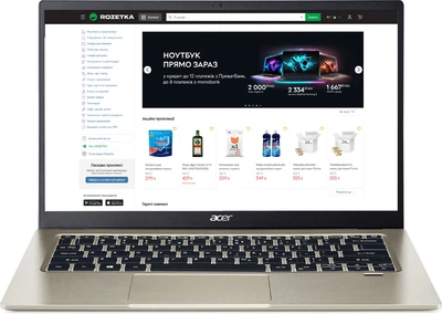 Ноутбук Acer Swift 1 SF114-34 (SF114-34-P06V) (NX.A7BEU.00Q) Safari Gold