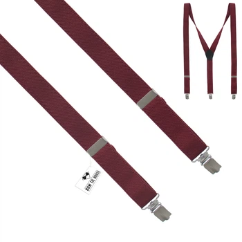 Підтяжки Bow Tie House вишневі довгі 2.5 см Y-образні 09533L