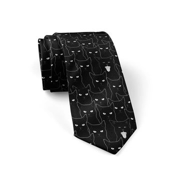 Краватка Bow Tie House Basic чорного кольору із зображенням кота 20387