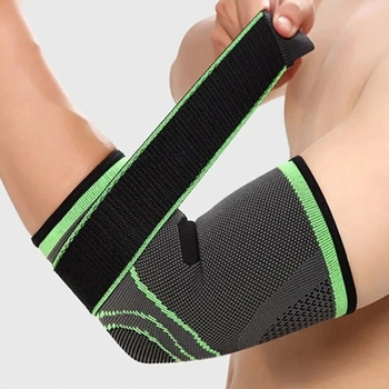 Захисний фіксатор бандаж для ліктьового суглоба еластичний бинт з фіксуючим ремнем Elbow Support