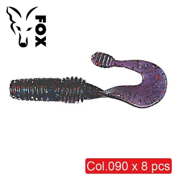 Силиконовый твистер для микроджига Fox 5,5см Grubber #090 (electric june bug) (съедобный, 8шт)