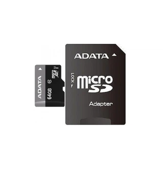 Карта пам'яті A-DATA microSDXC Premier 64GB Class 10 UHS-I R-100MB/s +SD-адаптер (AUSDX64GUICL10-RA1)