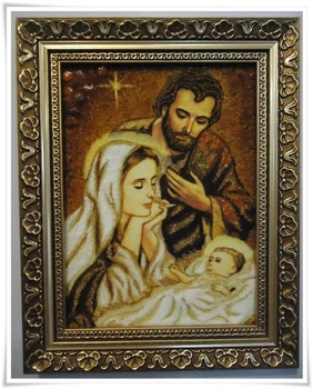 Икона из янтаря Святое Семейство Рождество Prezent Святое семейство і-110 15*20 см