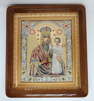 Икона Призри на смирение с украшением стразами 33*29 см