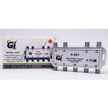 GI A-801 DiSEqC 8/1 Переключатель коммутации спутникового ресивера и конвертера