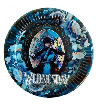 Одноразовые тарелки "Wednesday в зеркале" (10 шт.), Ø - 18 см