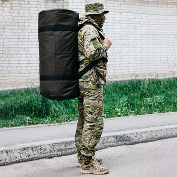 Баул-сумка-військова, баул армійський Оксфорд 120 л тактичний баул, тактичний баул-рюкзак, хакі з клапаном, кріпленням для каремату та саперної лопати.