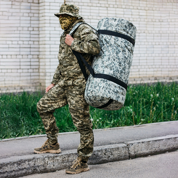 Сумка-баул-рюкзак, баул армійський Оксфорд тактична на 120 л Піксель