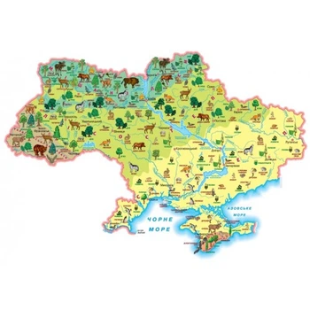 Карта "Рослини та тварини". Моя Україна (на планках). Картографія