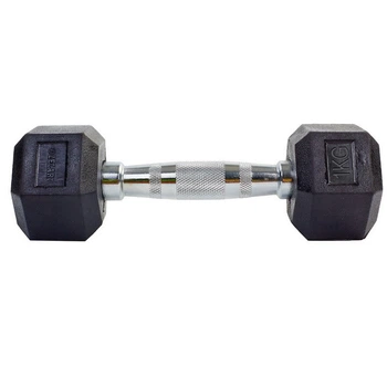 Гантель цільна гексагональна шестигранна для фітнесу Zelart Fit 5159-1 1шт вага 1кг