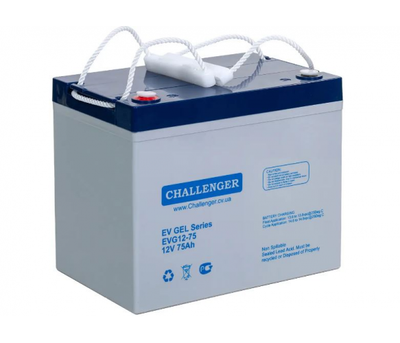 Тяговая аккумуляторная батарея Challenger EVG-12-75 Gel 12V 75Ah под клему F11(M6)