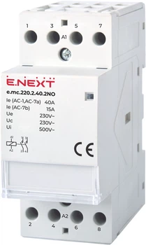 Модульний контактор E.NEXT e.mc.220.2.40.2NO, 2р, 40А, 220В