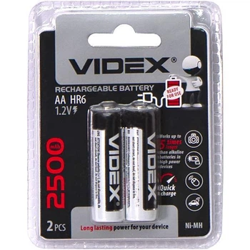 Аккумулятор Videx Ni-MH AA/R6 2500mAh (2шт)